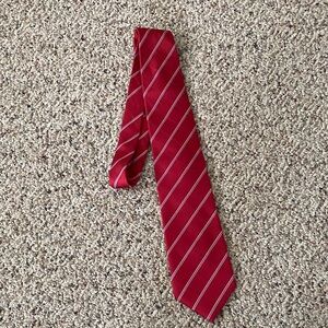 Saxony 100% Silk Classic Red Striped Men's Tie